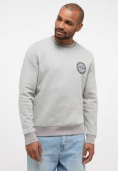 MĘSKA BLUZA MUSTANG LOGO Ben Crewneck Mid Grey Mélange 1014159 4140. Szare bluzy Mustang, m, bez wzorów, bez kaptura. Za 149.99 zł.