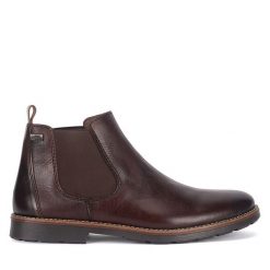 Sztyblety Rieker. Brązowe botki sznurowane Rieker, bez wzorów, bez obcasa, bez zapięcia. Za 335.99 zł.