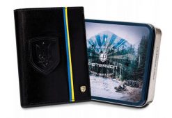 Portfel skórzany Peterson [DH] PTN 317-P-UP UA-BLAC czarny. Czarne portfele Peterson, bez wzorów, ze skóry. Za 104.00 zł.