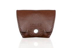 Skórzana bilonówka, portfel na monety SOLIER SA10 Brąz. Brązowe portfele Solier, bez wzorów, z materiału. Za 25.99 zł.