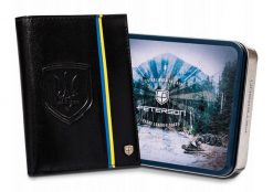 Portfel skórzany Peterson [DH] PTN 324-P-UP UA-BLAC czarny. Czarne portfele Peterson, bez wzorów, z nubiku. Za 104.00 zł.