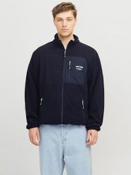 Jack & Jones Kurtka polarowa w kolorze granatowym rozmiar: L. Niebieskie kurtki Jack & Jones, l, bez wzorów, z materiału, bez kaptura. Za 70.41 zł.