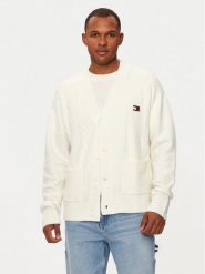 Tommy Jeans Kardigan DM0DM19441 Écru Boxy Fit. Swetry rozpinane Tommy Jeans, m, bez wzorów, z jeansu, bez kołnierzyka, bez ramiączek. Za 259.99 zł.