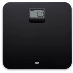 Waga łazienkowa na dynamo, do 150 kg, 31 x 30 cm, czarna. Czarne wagi łazienkowe ADE. Za 219.90 zł.