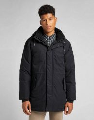 LEE ESSENTIAL PARKA MĘSKA KURTKA ZIMOWA BLACK L88COD01 112141013. Czarne kurtki Lee, na zimę, l, bez wzorów, bez kaptura. Za 479.99 zł.