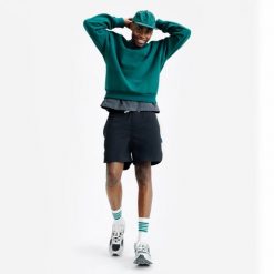 Bluza męska Elementals okrągły dekolt. Zielone bluzy Decathlon, m, bez wzorów, z bawełny, bez kaptura. W wyprzedaży za 119.99 zł.