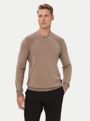 BOSS Sweter KN_Momentum 50558351 Beżowy ciemny Regular Fit. Brązowe swetry rozpinane Boss, m, bez wzorów, z bawełny, bez kołnierzyka, bez ramiączek. Za 629.99 zł.
