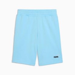 Spodenki sportowe męskie Puma ESS 2 COLOR NO.1 LOGO 10" TR 68471545. Niebieskie krótkie spodenki sportowe Puma, m, bez wzorów, z bawełny. Za 108.13 zł.