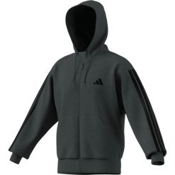 Bluza z kapturem z pełnym zamkiem błyskawicznym adidas Essentials 3-Stripes Flee. Szare bluzy z kapturem Adidas, na zimę, xl, bez wzorów, z materiału, z kapturem. Za 285.35 zł.