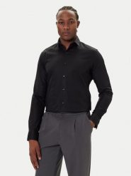 Calvin Klein Koszula LV019EU053 Czarny Slim Fit. Czarne koszule CALVIN KLEIN, m, bez wzorów, z bawełny, bez kołnierzyka, bez ramiączek. Za 429.99 zł.