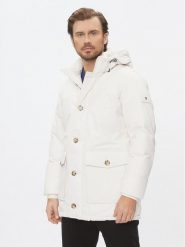 Tommy Hilfiger Kurtka puchowa Rockie MW0MW32779 Biały Regular Fit. Białe kurtki Tommy Hilfiger, m, bez wzorów, z puchu, bez kaptura. Za 1,119.00 zł.