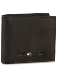 Tommy Hilfiger Duży Portfel Męski Johnson Mini Cc Wallet AM0AM00663 Czarny. Czarne portfele Tommy Hilfiger, bez wzorów, z nubiku. Za 229.99 zł.