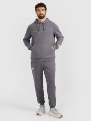 4F Spodnie dresowe joggery męskie - szare S. Szare joggery i bojówki 4F, na co dzień, m, bez wzorów, z bawełny. Za 179.99 zł.