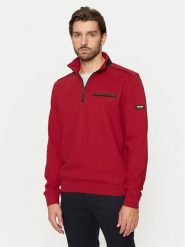 Bugatti Bluza 8500 65050B Czerwony Regular Fit. Czerwone bluzy Bugatti, l, bez wzorów, z bawełny, bez kaptura. Za 249.99 zł.