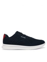 Tommy Hilfiger Sneakersy Lightweight Runner Mix FM0FM05755 Granatowy. Niebieskie buty sportowe casual Tommy Hilfiger, bez wzorów, z materiału, bez zapięcia. Za 449.99 zł.