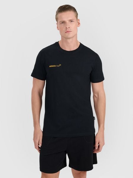 4F T-shirt regular z nadrukiem męski - czarny XL. Czarne t-shirty 4F, m, bez wzorów, z bawełny, bez kołnierzyka, bez ramiączek. W wyprzedaży za 59.99 zł.