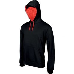 Bluza z kapturem Kariban Contrastée. Czarne bluzy z kapturem KARIBAN, s, bez wzorów, z bawełny, z kapturem. Za 157.50 zł.