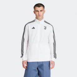 Kurtka dresowa piłkarska ADIDAS Juventus. Białe kurtki Adidas, l, bez wzorów, z dresówki, bez kaptura. Za 339.99 zł.