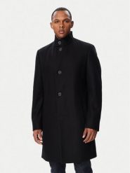 HUGO Płaszcz wełniany 50569223 Czarny Regular Fit. Czarne płaszcze Hugo, na zimę, m, bez wzorów, z wełny, bez kaptura. Za 1,849.00 zł.