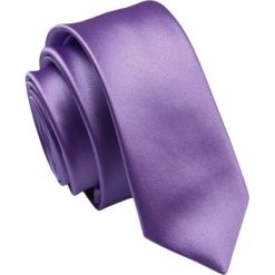 Krawat (Śledź) Męski 5 cm, Satynowy Wrzos, Wąski, Gładki -ALTIES. Krawaty i muchy Alties, bez wzorów, z satyny. Za 35.00 zł.