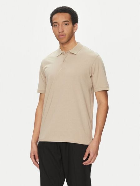 Jack & Jones Polo Jaxon 12268227 Beżowy Regular Fit. Brązowe koszulki polo Jack & Jones, m, bez wzorów, z bawełny, bez kołnierzyka, bez ramiączek. Za 69.99 zł.