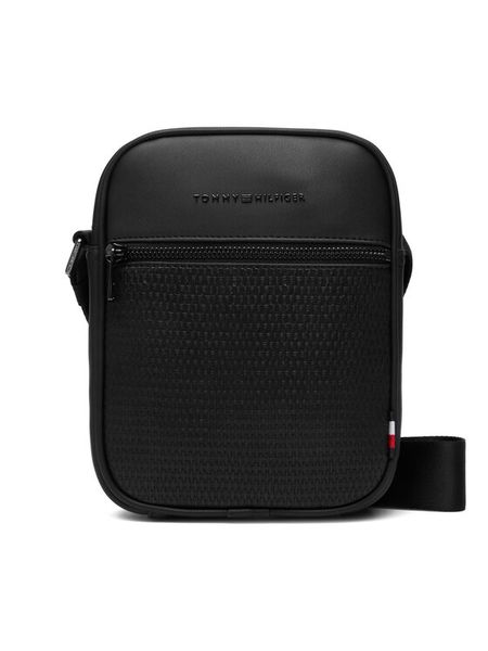 Tommy Hilfiger Saszetka Th Woven Mini Reporter AM0AM14095 Czarny. Czarne saszetki i nerki Tommy Hilfiger, bez wzorów, ze skóry. Za 369.99 zł.