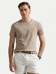 Polo Ralph Lauren T-Shirt 710740727089 Beżowy Custom Slim Fit. Brązowe koszulki polo Polo Ralph Lauren, m, bez wzorów, z bawełny, bez kołnierzyka, bez ramiączek. Za 359.99 zł.