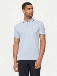 Boss Polo Paddy 50469055 Niebieski Regular Fit. Niebieskie koszulki polo Boss, m, bez wzorów, z bawełny, bez kołnierzyka, bez ramiączek. Za 619.99 zł.
