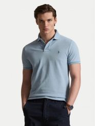 Polo Ralph Lauren Polo 710970582001 Niebieski jasny Custom Slim Fit. Niebieskie koszulki polo Polo Ralph Lauren, m, bez wzorów, z bawełny, bez kołnierzyka, bez ramiączek. Za 599.99 zł.