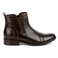 Olivier Sztyblety męskie skórzane zimowe 1001 brązowe. Brązowe sztyblety bez wzorów, bez obcasa, bez zapięcia. Za 484.00 zł.