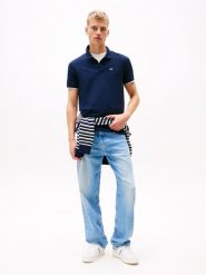 TOMMY JEANS Koszulka polo w kolorze granatowym rozmiar: XL. Niebieskie koszulki polo Tommy Jeans, xl, bez wzorów, z bawełny, bez kołnierzyka, bez ramiączek. Za 193.24 zł.