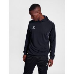 Poliestrowa bluza z kapturem Hummel Authentic. Czarne bluzy Hummel, bez wzorów, z kapturem. Za 217.50 zł.