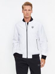 EA7 Emporio Armani Kurtka bomber 8NPB12 PN7LZ 1100 Biały Regular Fit. Białe kurtki EA7 Emporio Armani, m, bez wzorów, z syntetyku, bez kaptura. Za 529.99 zł.