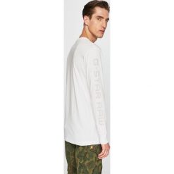G-Star Raw - Longsleeve. Białe bluzki z długim rękawem G-Star Raw, l, bez wzorów, z bawełny, bez kołnierzyka, bez ramiączek. W wyprzedaży za 99.90 zł.