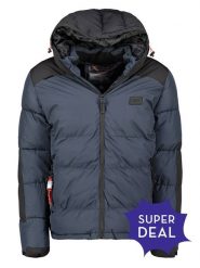 Geographical Norway Kurtka pikowana w kolorze granatowo-czarnym rozmiar: XL. Czarne kurtki Geographical Norway, xl, bez wzorów, bez kaptura. Za 256.54 zł.