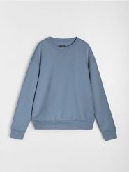 Bluza crewneck basic - niebieski. Niebieskie bluzy bez kaptura Sinsay, l, bez wzorów, bez kaptura. Za 35.99 zł.