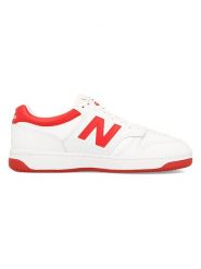 New Balance Skórzane sneakersy "480" w kolorze biało-czerwonym rozmiar: 41,5. Białe buty sportowe casual New Balance, bez wzorów, bez zapięcia. Za 271.67 zł.
