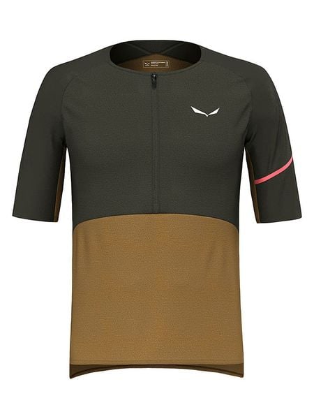 Salewa Koszulka kolarska "Vento Merino" w kolorze khaki rozmiar: M. Brązowe t-shirty sportowe Salewa, bez wzorów, z lyocellu, bez ramiączek, rowerowe. Za 206.42 zł.