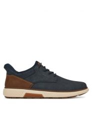Rieker Sneakersy B3357-14 Granatowy. Niebieskie buty sportowe casual Rieker, bez wzorów, z nubiku, bez zapięcia. Za 429.99 zł.