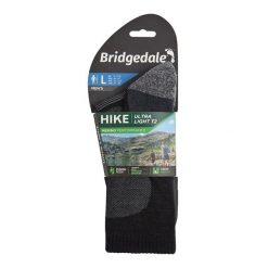 Skarpety do trekkingu męskie Bridgedale HIKE UL END BO ORI. Czarne skarpety Bridgedale, bez wzorów, z elastanu. Za 119.99 zł.
