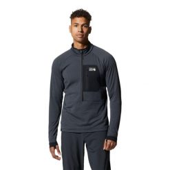 Kurtka turystyczna z zamkiem błyskawicznym Mountain Hardwear Polartec® Power Gri. Fioletowe kurtki MOUNTAIN HARDWEAR, bez wzorów, bez kaptura. Za 628.35 zł.