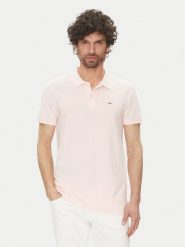 Tommy Jeans Polo DM0DM20676 Różowy Slim Fit. Czerwone koszulki polo Tommy Jeans, m, bez wzorów, z bawełny, bez kołnierzyka, bez ramiączek. Za 259.99 zł.