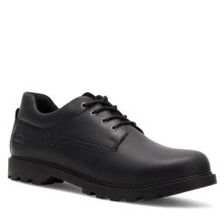 Półbuty Lasocki. Czarne eleganckie półbuty Lasocki, bez wzorów, bez obcasa, bez zapięcia. Za 249.99 zł.