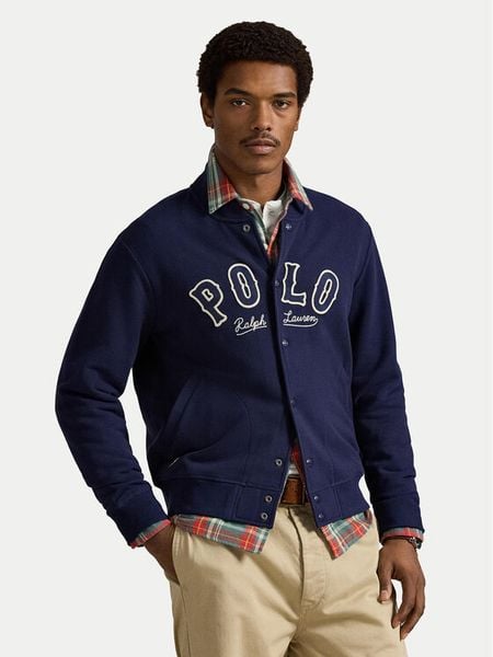 Polo Ralph Lauren Bluza 710P04875001 Granatowy Regular Fit. Niebieskie bluzy Polo Ralph Lauren, l, bez wzorów, z bawełny, bez kaptura. Za 1,051.99 zł.