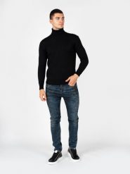 Les Hommes Sweter "Turtle" | LBK1000585U | Mężczyzna | Czarny. Czarne golfy Les Hommes, m, bez wzorów, z tkaniny, bez ramiączek. W wyprzedaży za 999.00 zł.