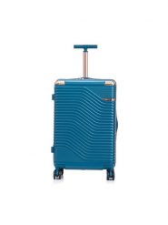 Semi Line Walizka średnia T5812-4 Granatowy. Niebieskie walizki Semi-line, bez wzorów, z tworzywa sztucznego, średnie. Za 219.99 zł.