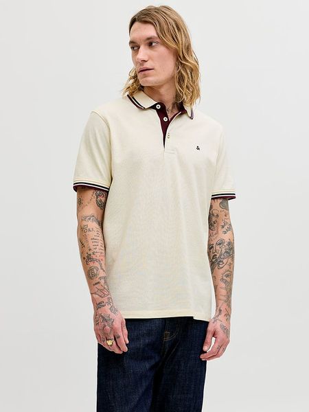Jack & Jones Koszulka polo "Paulos" w kolorze beżowym rozmiar: L. Brązowe koszulki polo Jack & Jones, l, bez wzorów, z bawełny, bez kołnierzyka, bez ramiączek. Za 87.81 zł.