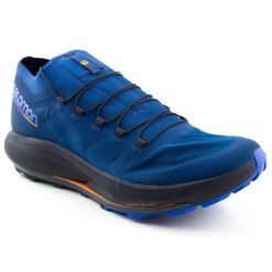 Buty do biegania męskie Salomon Pulsar Trail Pro. Niebieskie buty do biegania Salomon, bez wzorów, bez zapięcia, do biegania. W wyprzedaży za 407.00 zł.