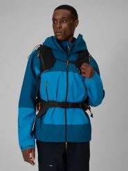 4F Kurtka trekkingowa przeciwdeszczowa membrana 20000 męska - granatowa 3XL. Niebieskie kurtki 4F, l, bez wzorów, bez kaptura. Za 699.99 zł.