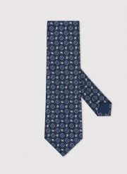 PAKO LORENTE – Granatowy krawat męski paisley w mikrowzór. Niebieskie krawaty i muchy Pako Lorente, bez wzorów, z poliesteru. Za 99.99 zł.